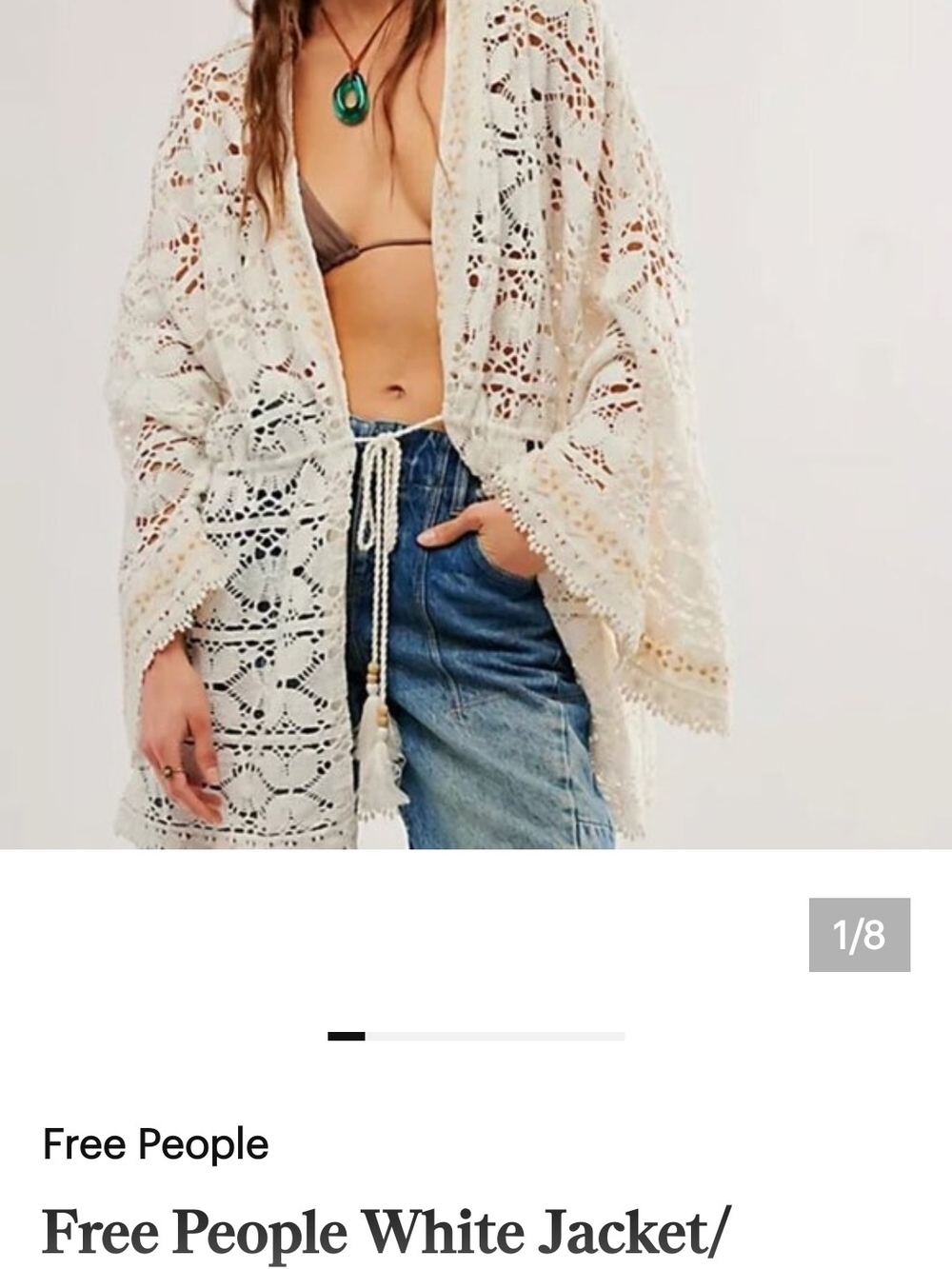 Free People Lace Crochet Kimono, Jacket, Swim Wrap, Cover-up - Picture 2 of 15